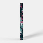 Seamless pattern with eucalyptus leaves and flower iPhoneケース (右側面)