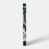 Seamless pattern with eucalyptus leaves and flower iPhoneケース (左側面)