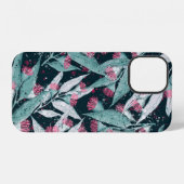Seamless pattern with eucalyptus leaves and flower iPhoneケース (裏面横)