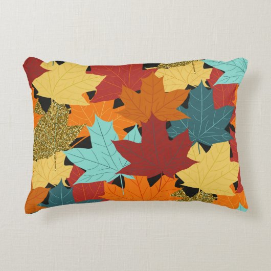 Seamless pattern with fall maple leaves. illustrat アクセントクッション (正面)