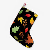 Seamless pattern with fallen autumn leaves and col スモールクリスマスストッキング (正面 (吊り時))
