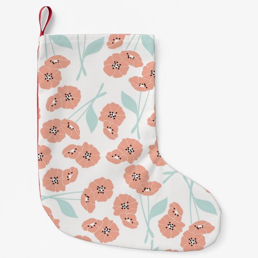Seamless pattern with flowers and floral elements, スモールクリスマスストッキング (正面)