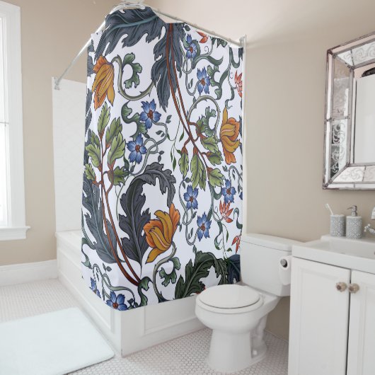 Seamless pattern with flowers in art deco style. M シャワーカーテン (インサイチュ)