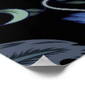 Seamless pattern with flowers in art deco style. M ポスター (角)