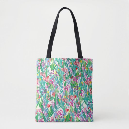 Seamless pattern with flowers, plant background. A トートバッグ (正面)