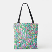Seamless pattern with flowers, plant background. A トートバッグ (裏面)