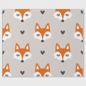Seamless pattern with fox faces. Hand drawn repeat ラッピングペーパー (フラット)