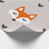 Seamless pattern with fox faces. Hand drawn repeat ラッピングペーパー (角)