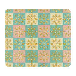 Seamless pattern with geometric floral motifs カッティングボード