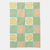Seamless pattern with geometric floral motifs キッチンタオル (縦)