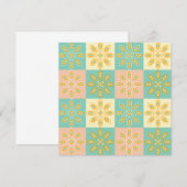 Seamless pattern with geometric floral motifs サンキューカード (正面/裏面)