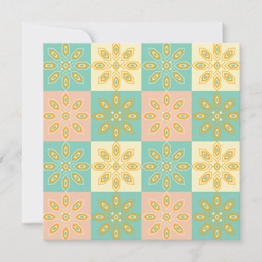 Seamless pattern with geometric floral motifs サンキューカード (正面)