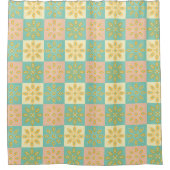 Seamless pattern with geometric floral motifs シャワーカーテン (正面)