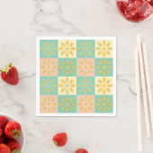 Seamless pattern with geometric floral motifs スタンダードカクテルナプキン (インサイチュ)