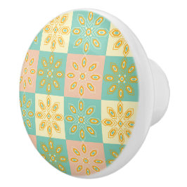Seamless pattern with geometric floral motifs セラミックノブ