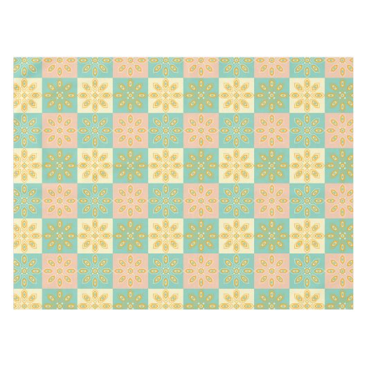 Seamless pattern with geometric floral motifs テーブルクロス (正面(横))