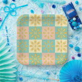 Seamless pattern with geometric floral motifs ペーパープレート (パーティー)