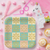 Seamless pattern with geometric floral motifs ペーパープレート (パーティー)