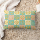 Seamless pattern with geometric floral motifs ランバークッション (ブランケット)