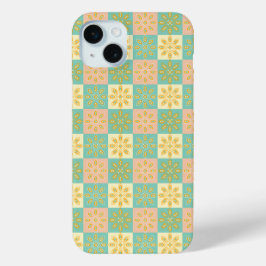 Seamless pattern with geometric floral motifs iPhone 15 miniケース