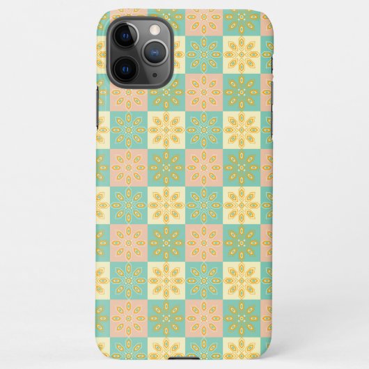 Seamless pattern with geometric floral motifs iPhoneケース (裏面)