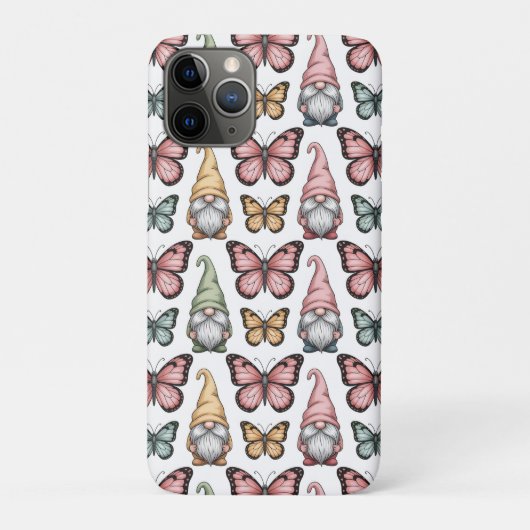 Seamless Pattern with Gnomes and Butterflies Case-Mate iPhoneケース (裏)