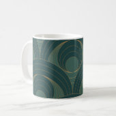 Seamless pattern with golden and green circles on  コーヒーマグカップ (正面左)