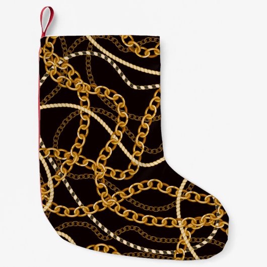 Seamless pattern with golden chains.  スモールクリスマスストッキング (正面)