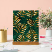 Seamless pattern with golden ferns アクリルサイン (ウェディング)