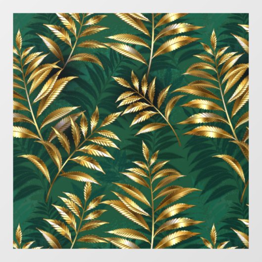 Seamless pattern with golden ferns ウィンドウサイン (シート)