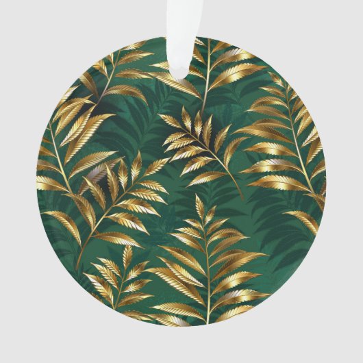 Seamless pattern with golden ferns オーナメント (正面)