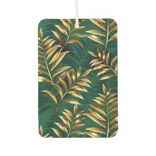 Seamless pattern with golden ferns カーエアーフレッシュナー (正面)