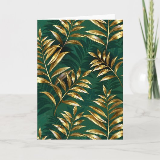 Seamless pattern with golden ferns カード (正面)