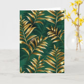 Seamless pattern with golden ferns カード (黄色い花)