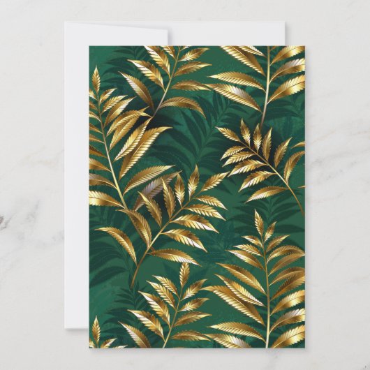 Seamless pattern with golden ferns カード (正面)