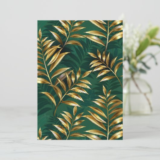 Seamless pattern with golden ferns カード (スタンド正面)