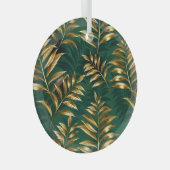 Seamless pattern with golden ferns ガラスオーナメント (正面右)