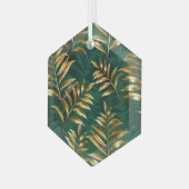 Seamless pattern with golden ferns ガラスオーナメント (正面左)