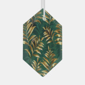 Seamless pattern with golden ferns ガラスオーナメント (正面右)