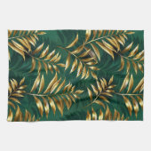 Seamless pattern with golden ferns キッチンタオル (横)