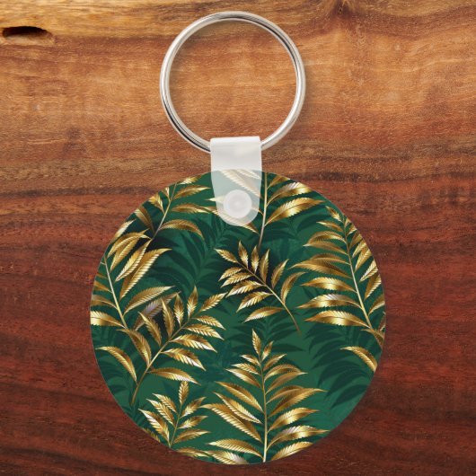 Seamless pattern with golden ferns キーホルダー (裏面)