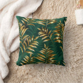 Seamless pattern with golden ferns クッション (ブランケット)