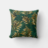 Seamless pattern with golden ferns クッション (正面)