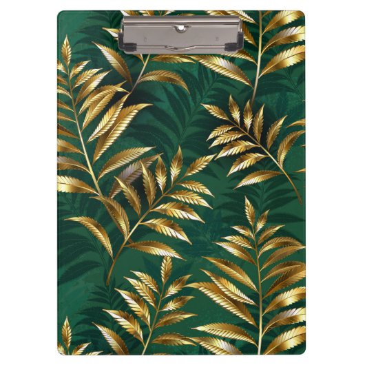 Seamless pattern with golden ferns クリップボード (正面)