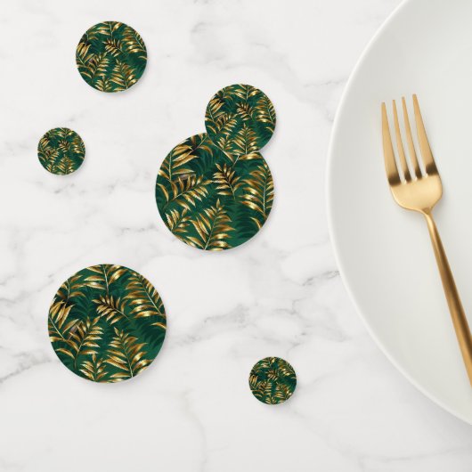 Seamless pattern with golden ferns コンフェッティ (グループ)