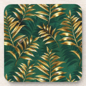 Seamless pattern with golden ferns コースター (正面)