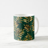 Seamless pattern with golden ferns コーヒーマグカップ (正面右)