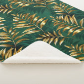 Seamless pattern with golden ferns シェルパブランケット (3/4)