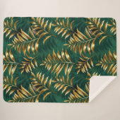Seamless pattern with golden ferns シェルパブランケット (正面(横))