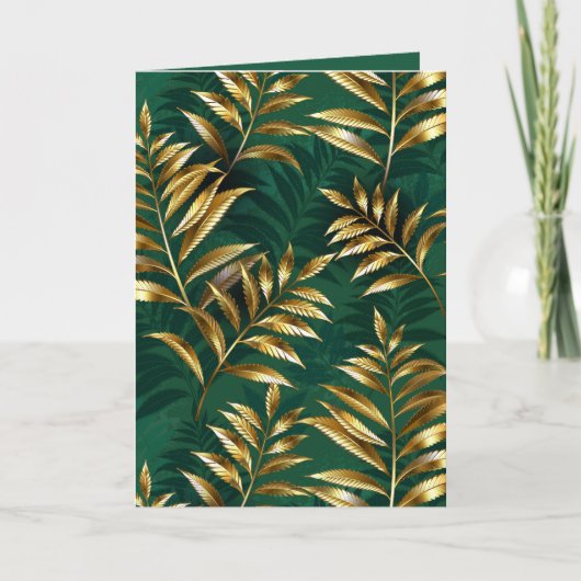 Seamless pattern with golden ferns シーズンカード (正面)